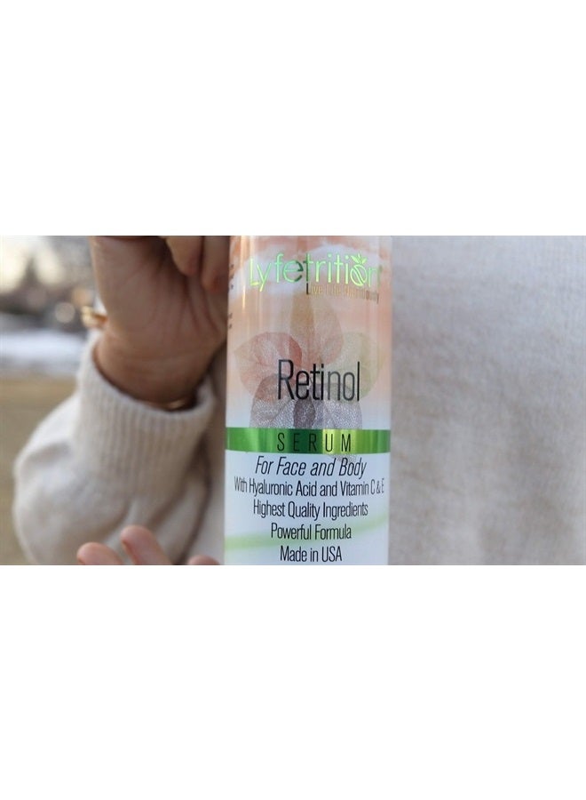 Lyfetrition Retinol Acne Serum by Lyfetrition, Infused with Hyaluronic Acid and Vitamin C, Pomegranate & Green Tea,Face toner, Reduce Wrinkles, Pores and Fine Lines, Moisturize & Supple Skin, (12 FL oz) - Image 4