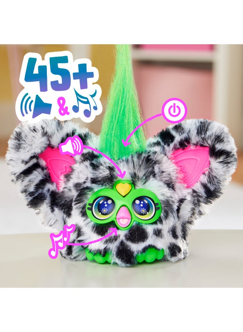 Furby Furblets Moo-Boo Mini Friend, Electronic Plush Toys for Girls & Boys 6+, Cow, Black & White, Speaks Furbish & Plays Music, Series 4 - Image 2