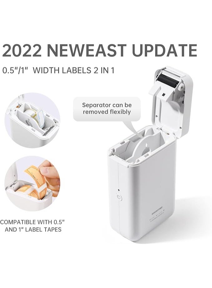 NIIMBOT D101 Label Maker Machine Inkless Label Printer with 10-25mm Print Width, Handheld Thermal Label Maker with 1 Roll 12*40mm Tape, Multiple Templates Available Effortless for Phone Pad Labeling Made Easy, Prtable for School, Office and Home Organization USB Rechargeable, White - Image 4