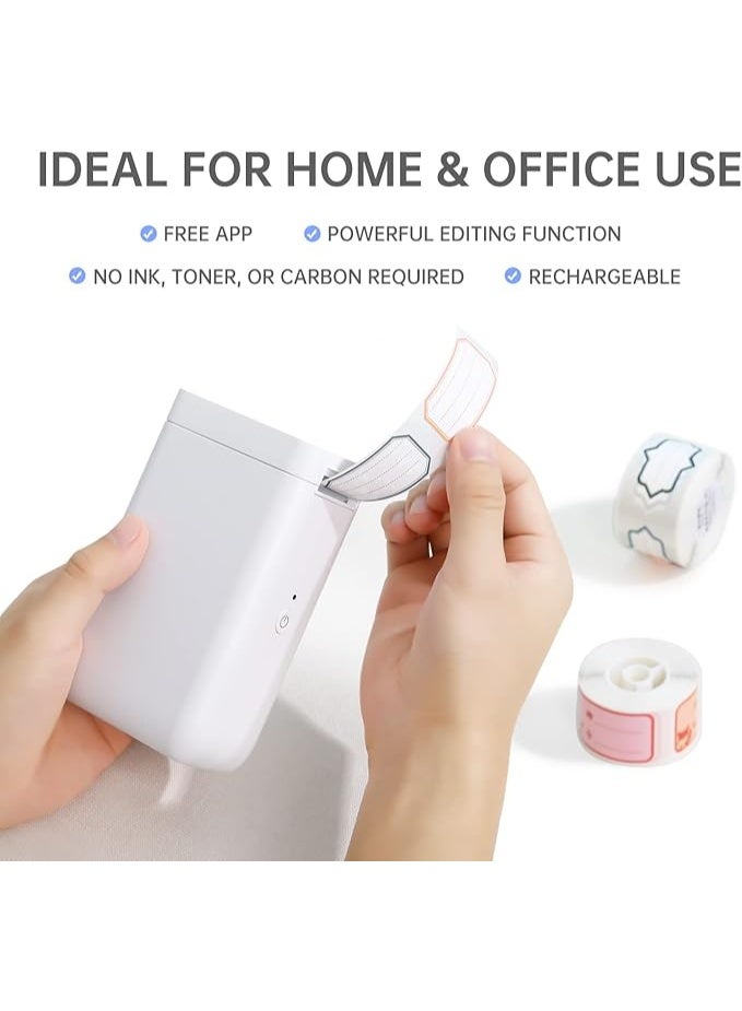 NIIMBOT D101 Label Maker Machine Inkless Label Printer with 10-25mm Print Width, Handheld Thermal Label Maker with 1 Roll 12*40mm Tape, Multiple Templates Available Effortless for Phone Pad Labeling Made Easy, Prtable for School, Office and Home Organization USB Rechargeable, White - Image 5