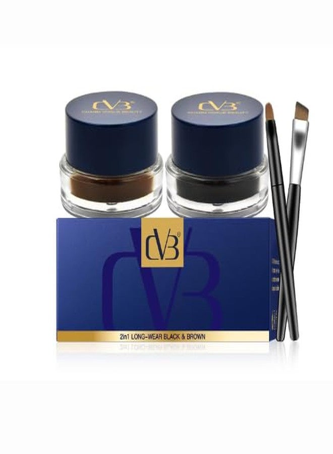 سي في بي كحل جل للحواجب 2 في 1 من سي في بي | مكياج عيون أسود وبني يدوم طويلاً C233 | مقاوم للتلطخ، مقاوم للماء وسهل الاستخدام - Image 1