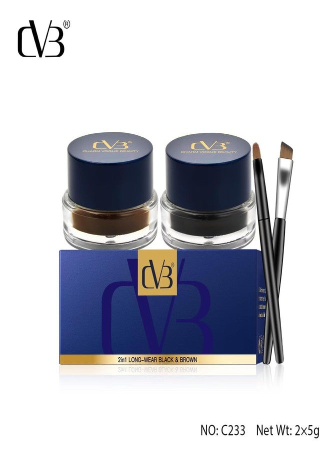 سي في بي كحل جل للحواجب 2 في 1 من سي في بي | مكياج عيون أسود وبني يدوم طويلاً C233 | مقاوم للتلطخ، مقاوم للماء وسهل الاستخدام - Image 5