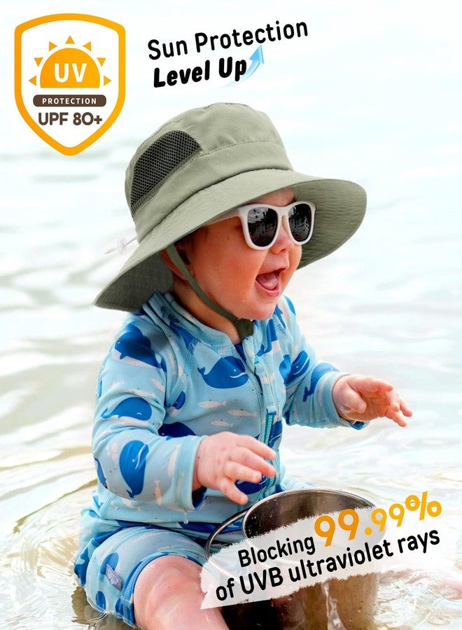 FURTALK Baby Toddler Sun Hat Bucket Hat with Neck Flap Wide Brim Hats Beach Vacation Essentials Green - Image 2