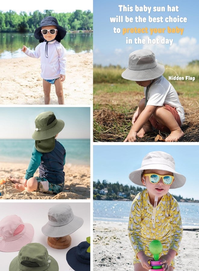 FURTALK Baby Toddler Sun Hat Bucket Hat with Neck Flap Wide Brim Hats Beach Vacation Essentials Green - Image 5