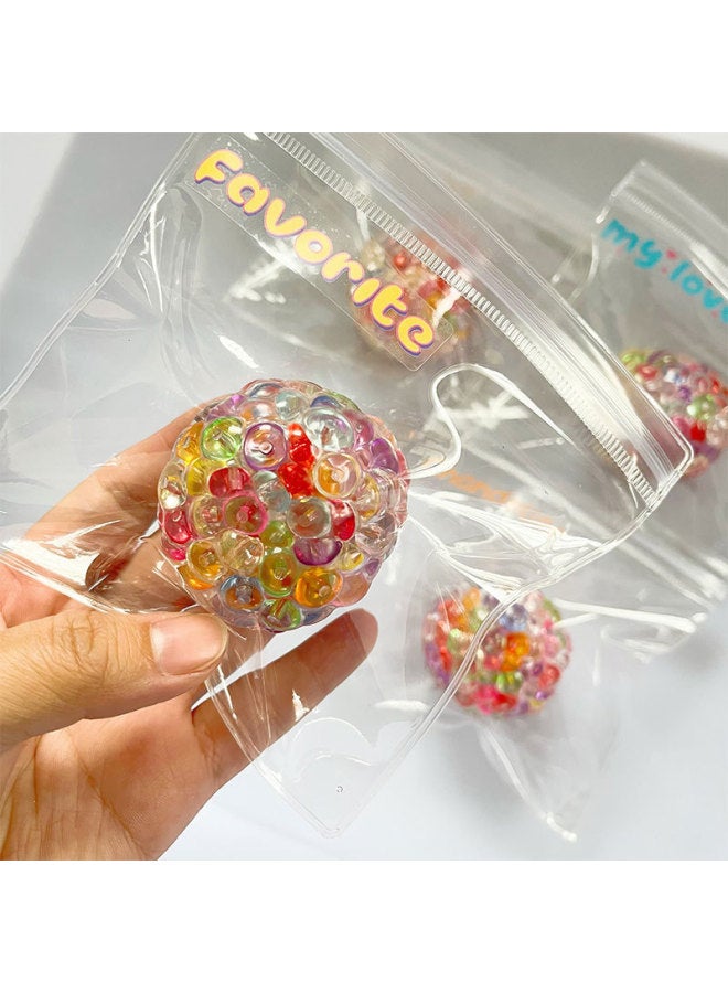 【6PCS，Only Six】Bead Squishy - Noise Popping Ball Squishy Toy - Colorful moonlight noisy ball - Ice Cube Crackle Ball, Handmade Sensory Toy, Stress Relief Popping Beads, Fun Fidget Toy, Kids Decompression Gadget - Image 1