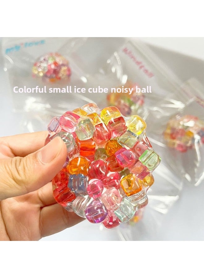【6PCS，Only Six】Bead Squishy - Noise Popping Ball Squishy Toy - Colorful moonlight noisy ball - Ice Cube Crackle Ball, Handmade Sensory Toy, Stress Relief Popping Beads, Fun Fidget Toy, Kids Decompression Gadget - Image 4