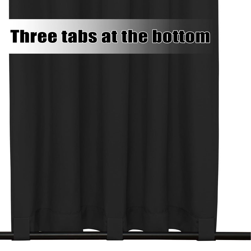 Easy-Going Outdoor Curtains Waterproof Windproof Weatherproof Curtain for Patio, Cabana, Porch, Pergola and Gazebo, Grommet Top and Tab Bottom Drape, 1panel, 54x84 inch, Black - Image 4