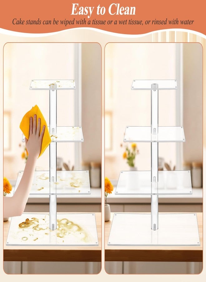 Jollidecor Acrylic Cupcake Stand with LED Light, 4 Tier & 3 Tier Desserts Display Stand, Clear Cup Cake Tower Holder for Desserts for Birthday, Wedding, Party, Event, Graduation, Christmas - Image 5