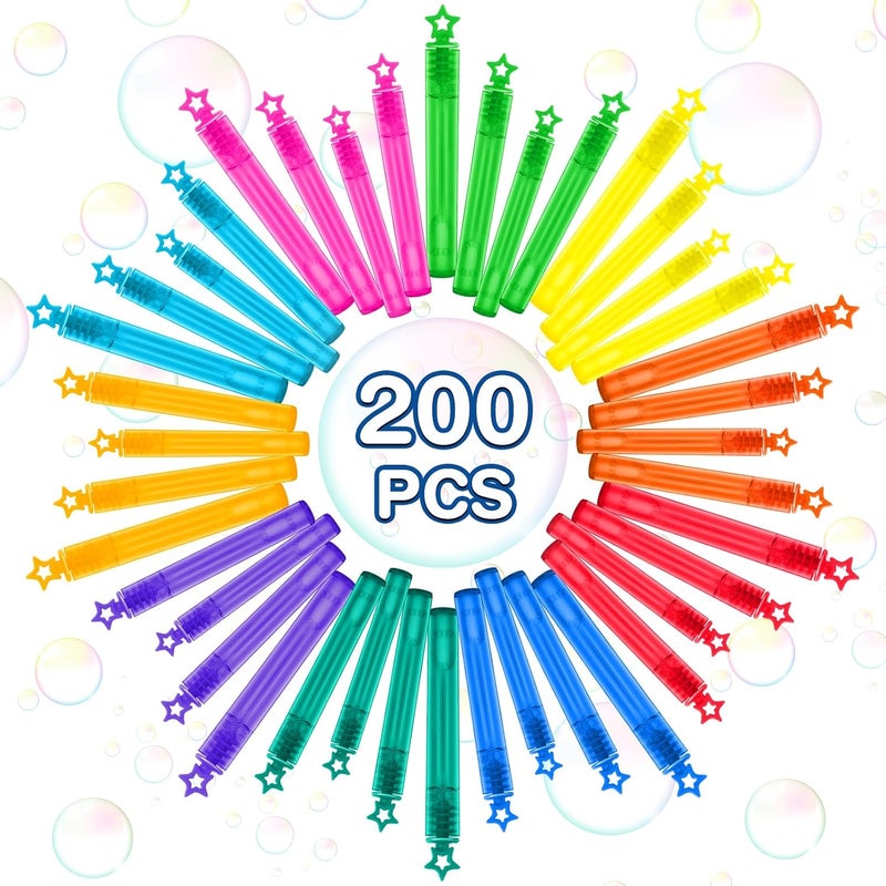 إيجيجو 200 قطعة من عصي الفقاعات الصغيرة بـ 10 ألوان، هدايا حفلات بالجملة - Image 3