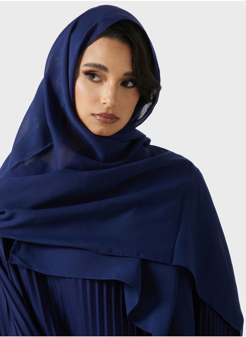 Khizana - Plisse Detail Abaya With Sheila - Image 1
