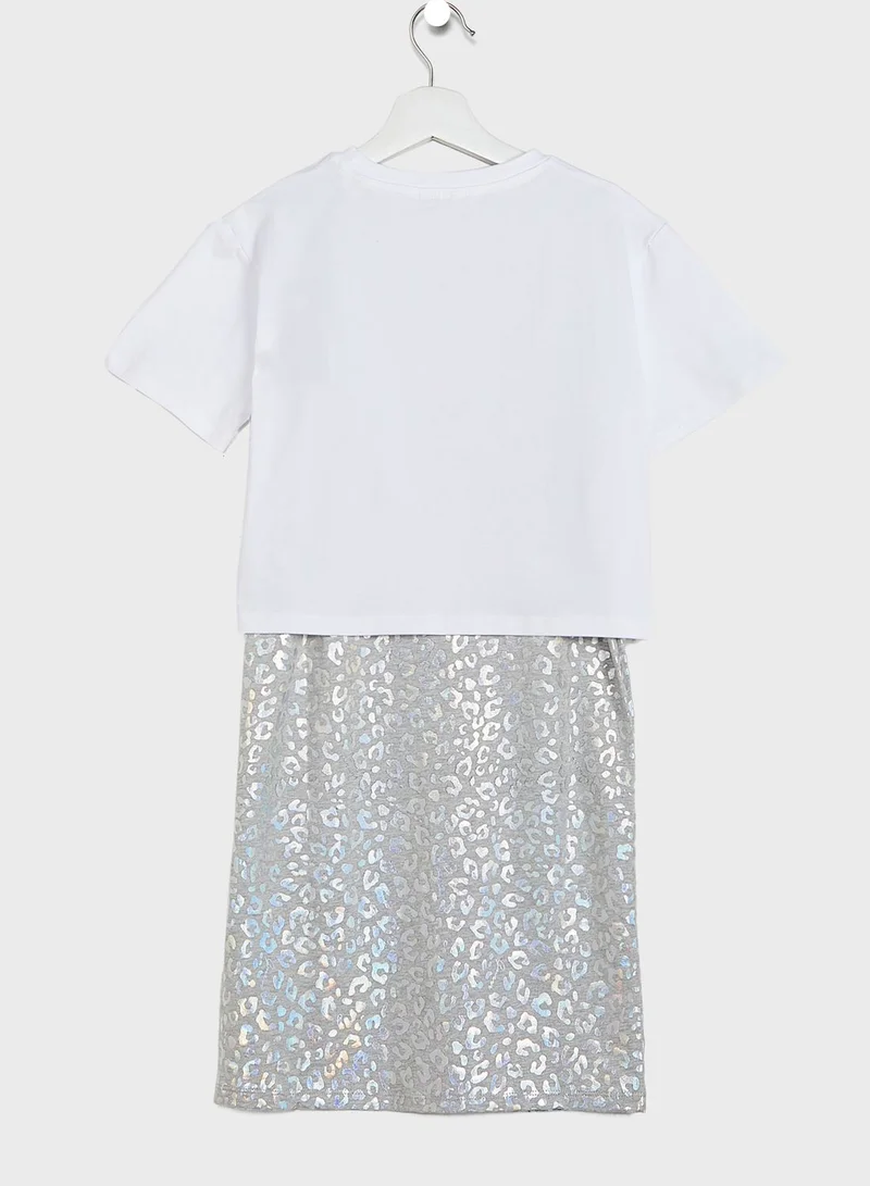 GUESS Kids Embroidered Logo Dress