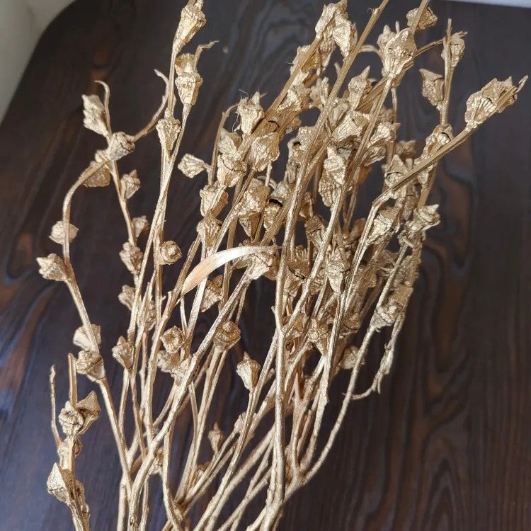 Bluejw Dried Zombie Fruit Flower & Eucalyptus Arrangement in Silver and Gold – Elegant Dried Plants Bouquet for Wedding Decor, Rustic Bridal Centerpiece, Long-Lasting Floral Display - Image 1