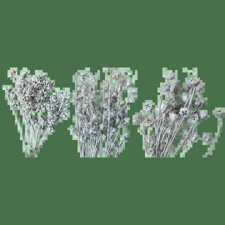 Bluejw Dried Zombie Fruit Flower & Eucalyptus Arrangement in Silver and Gold – Elegant Dried Plants Bouquet for Wedding Decor, Rustic Bridal Centerpiece, Long-Lasting Floral Display - Image 5