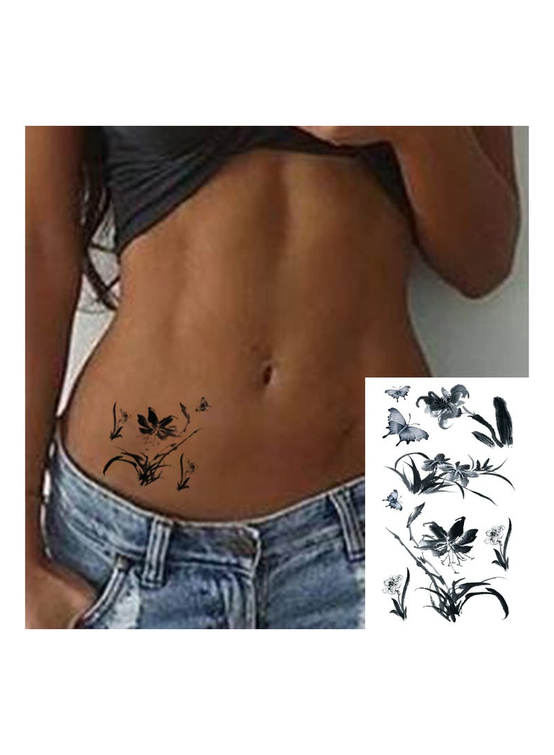 KASTWAVE 60 Sheets Waterproof Flower Floral Body Arm Sleeve Art Fake Temporary Tattoo Sticker for Women - Image 5