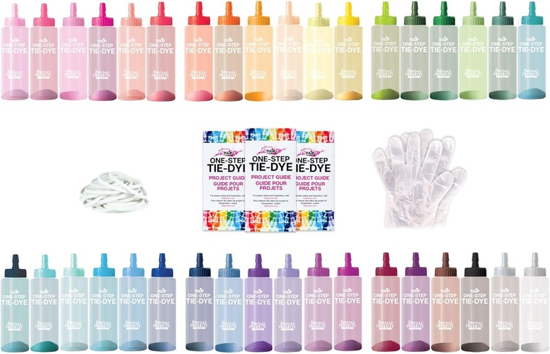 Tulip One-Step Tie-Dye Color Mania 36 Vibrant Colors, All-in-One Tie Dye Kit for Large Groups, Permanent Fabric Dye Pre-Filled Bottles, Gloves, Instructions - Image 4