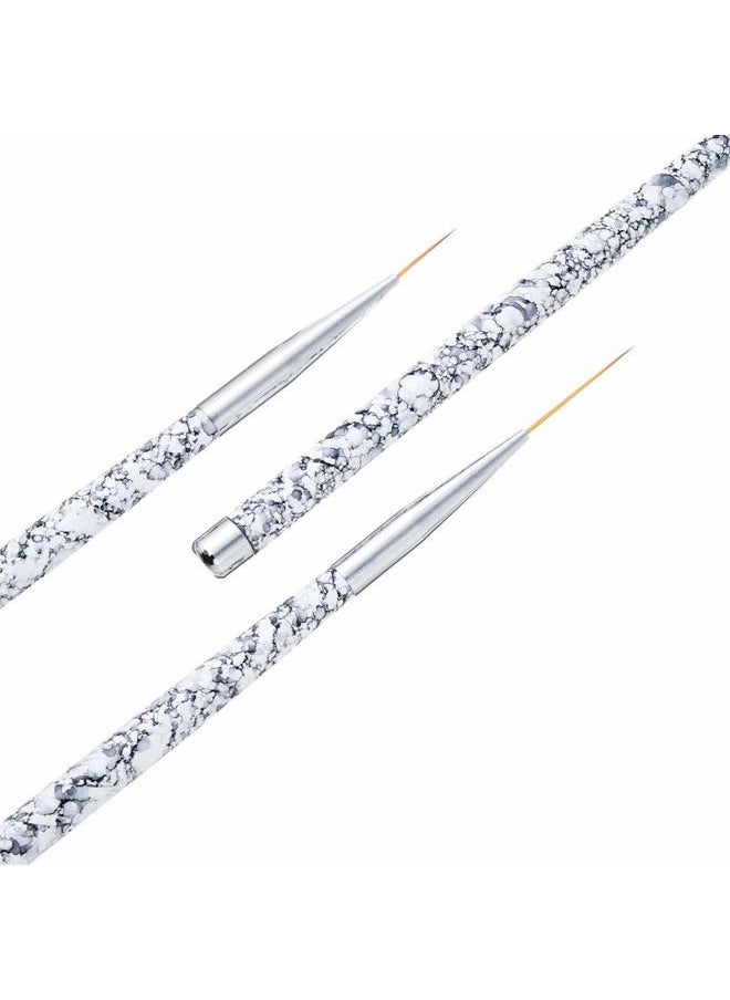 Tbestmax Professional Fine Nail Art Liner Brush UV Gel Painting Acrylic Nail Brushes Striping Brushes for Short Strokes, Details, Blending, Elongated Lines 3 pcs  - Image 2