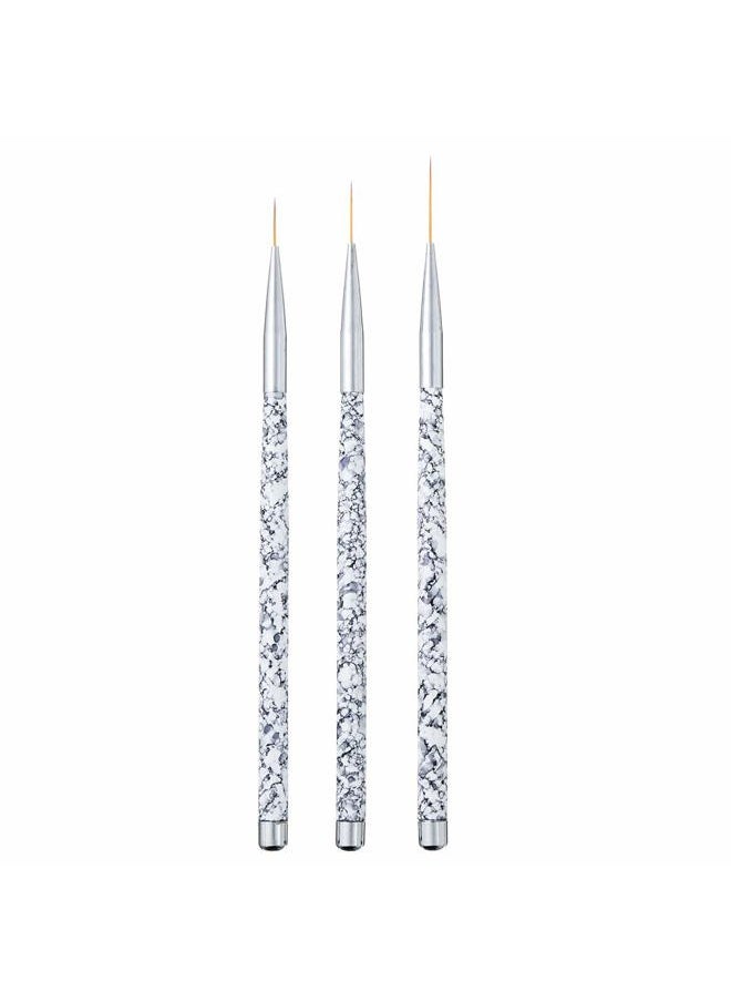 Tbestmax Professional Fine Nail Art Liner Brush UV Gel Painting Acrylic Nail Brushes Striping Brushes for Short Strokes, Details, Blending, Elongated Lines 3 pcs  - Image 1