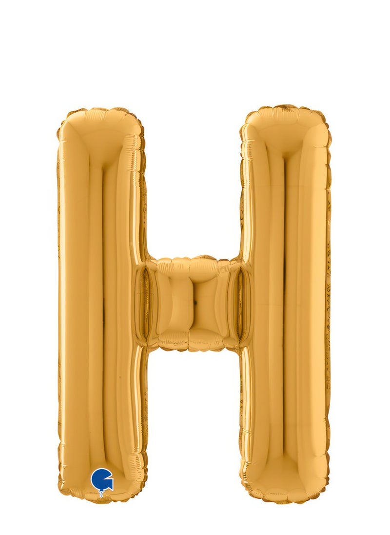 GRABO 26" Foil Balloon Letter H Gold  - Image 1