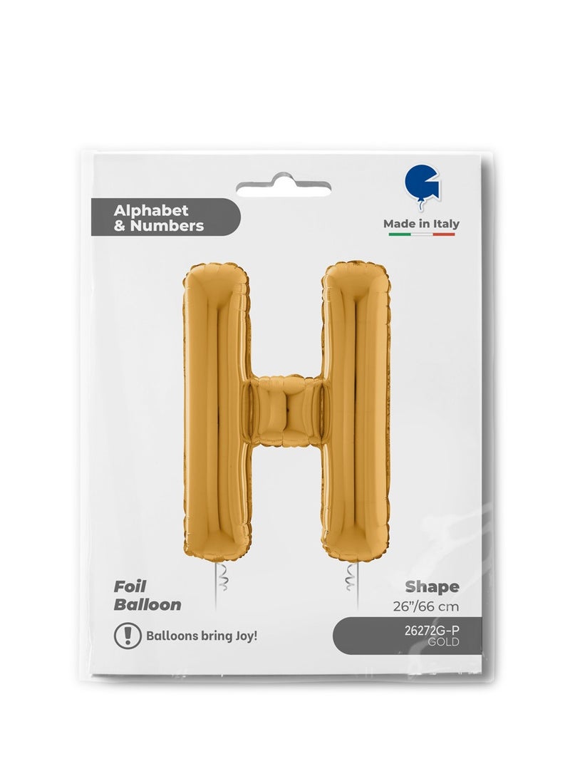 GRABO 26" Foil Balloon Letter H Gold  - Image 2