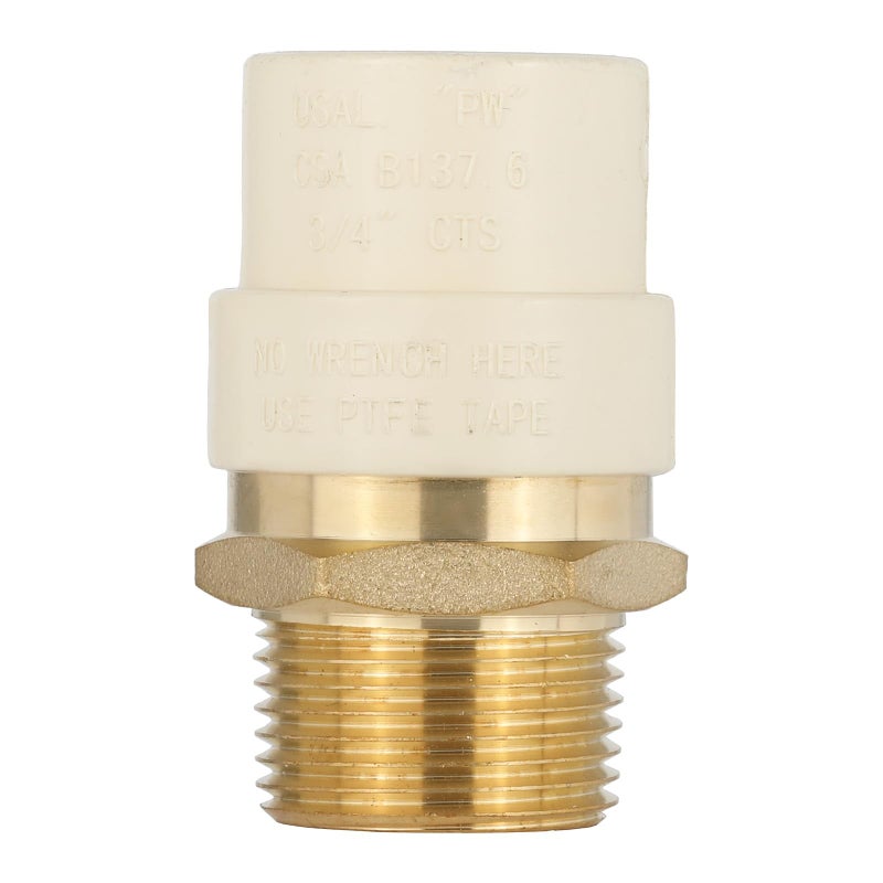 EFIELD Pack of 10 EFIELD 34CPVC X 34Male Thread NPT Transition CouplingBrass Adapter Pipe Fitting Male NPT x CPVCCPVC056510PCS - Image 2