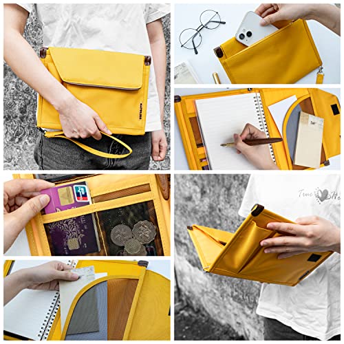 Mayplous A5 Conference Folder Business Organiser Bag Notepad Carrying Case Document Case A5 Portfolio Organiser (Fresh Orange) - Image 5