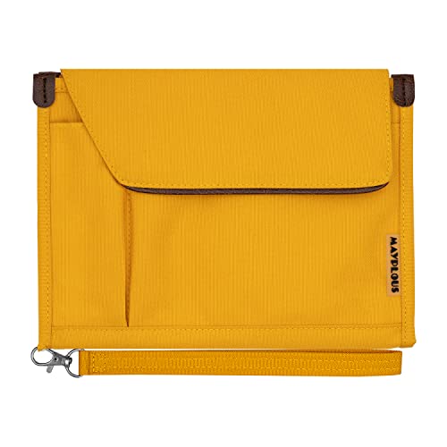 Mayplous A5 Conference Folder Business Organiser Bag Notepad Carrying Case Document Case A5 Portfolio Organiser (Fresh Orange) - Image 1