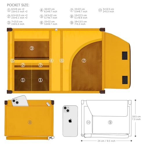 Mayplous A5 Conference Folder Business Organiser Bag Notepad Carrying Case Document Case A5 Portfolio Organiser (Fresh Orange) - Image 2