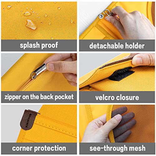 Mayplous A5 Conference Folder Business Organiser Bag Notepad Carrying Case Document Case A5 Portfolio Organiser (Fresh Orange) - Image 3