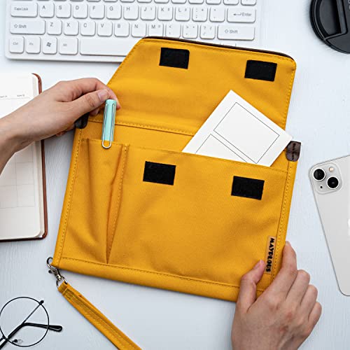 Mayplous A5 Conference Folder Business Organiser Bag Notepad Carrying Case Document Case A5 Portfolio Organiser (Fresh Orange) - Image 4