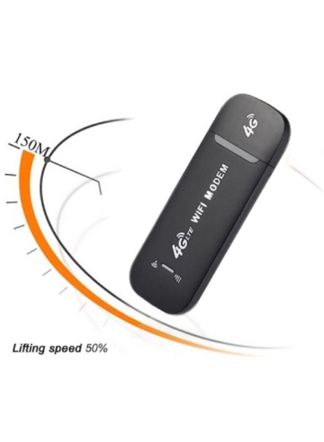 4G Portable Smart WiFi Router – Mobile Wireless Broadband Network Card with Super Strong Signal Coverage, USB Plug & Play Hotspot Device for Travel, Home, and Office (Black) - Image 2