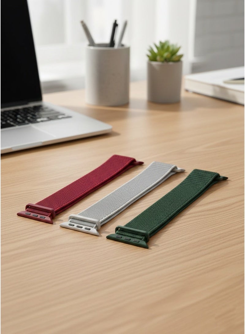 LNKOO 3pcs Nylon Straps for Apple Watch 44/42mm - Image 5