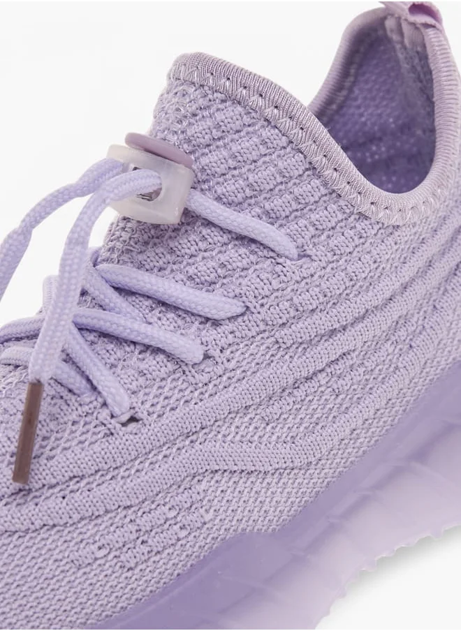 شو اكسبرس Girls Monotone Sports Shoes with Lace-Up Closure