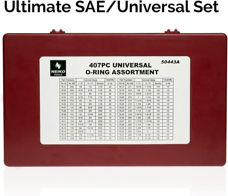Neiko 50443A Universal O-Ring Assortment 407-Piece Set Sae - Image 5
