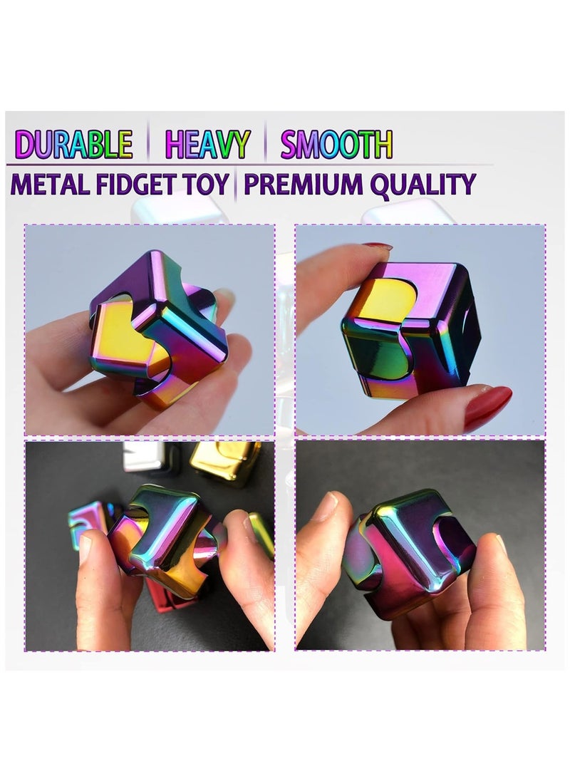 Fidget Spinner Cube Toy, Metal Relaxation Desktop Toy (Colorful)