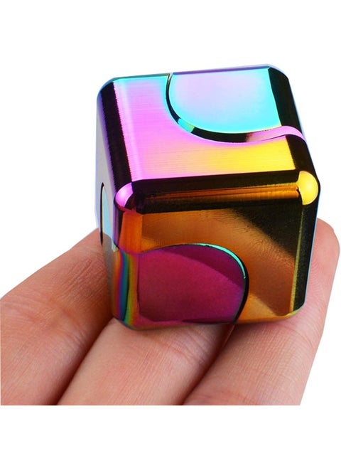 Fidget Spinner Cube Toy, Metal Relaxation Desktop Toy (Colorful)