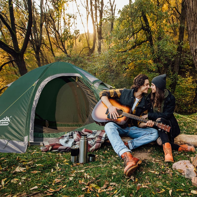 Camppal 2 Person Backpacking Tent, Waterproof 4 Season Tent, Windproof Rainproof Cold Weather Winter Tent for Camping, Hiking, Hunting, Motorbiking, Cycling - Green - Image 2