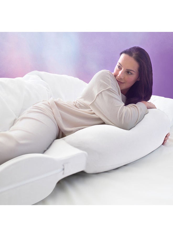 Snuz - وسادة كيرف لدعم الحمل أثناء النوم مع غطاء قابل للغسل، أبيض، 135 × 30 × 25 سم - Image 1