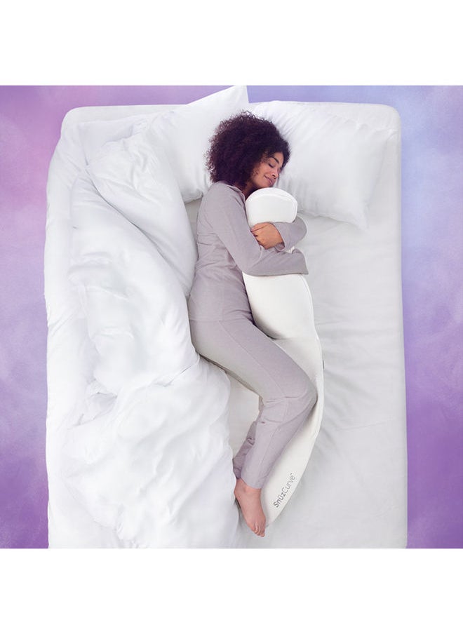 Snuz - وسادة كيرف لدعم الحمل أثناء النوم مع غطاء قابل للغسل، أبيض، 135 × 30 × 25 سم - Image 1
