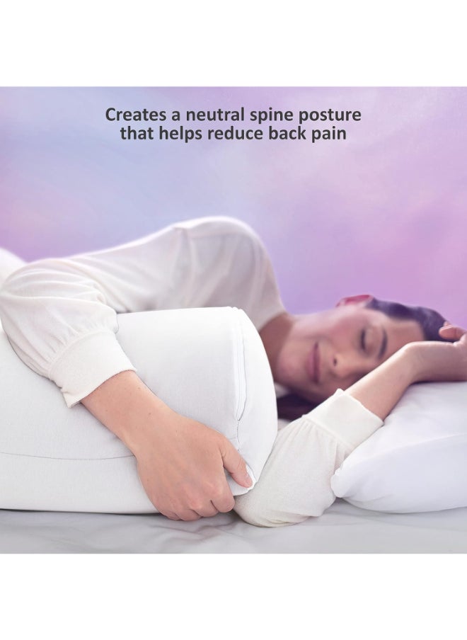 Snuz - وسادة كيرف لدعم الحمل أثناء النوم مع غطاء قابل للغسل، أبيض، 135 × 30 × 25 سم - Image 1