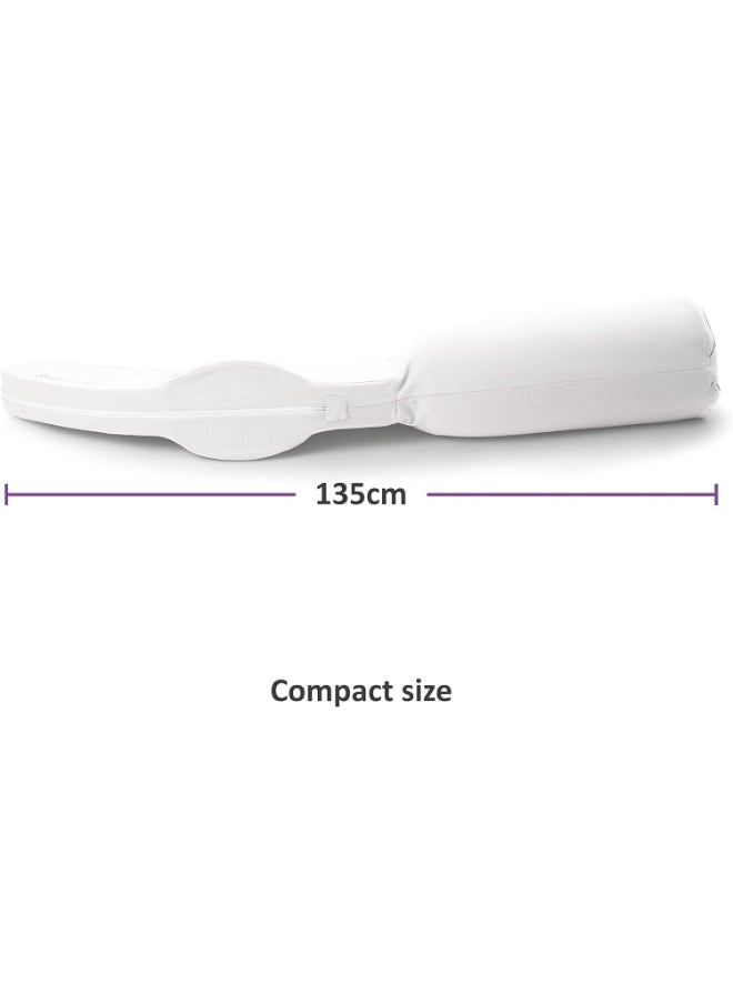Snuz - وسادة كيرف لدعم الحمل أثناء النوم مع غطاء قابل للغسل، أبيض، 135 × 30 × 25 سم - Image 1
