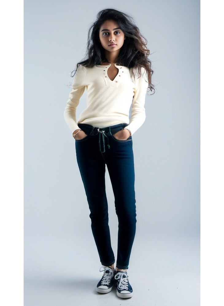 GUESS Guess Women Long Sleeve Off White Winter Top - XS  - Image 1