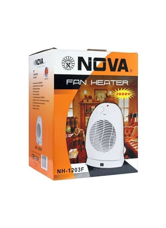 NOVA Fan Room Heater NH-1203F – Portable Heater with Adjustable Heat Settings, Fast Heating | Compact Design for Home and Office Use  - Image 2