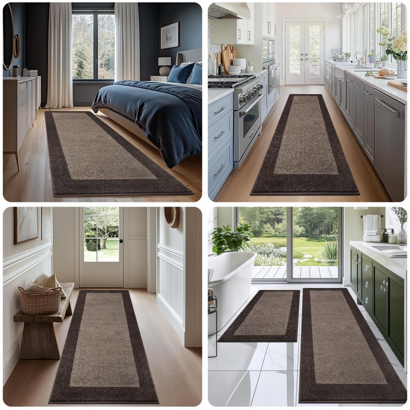 DOMUSTEX Machine Washable Kitchen Rug 24" x 36", Non Slip Kitchen Mat for Floor, Absorbent Entrance Throw Rug for Bedroom, Hallway, Bathroom, Door - Image 4