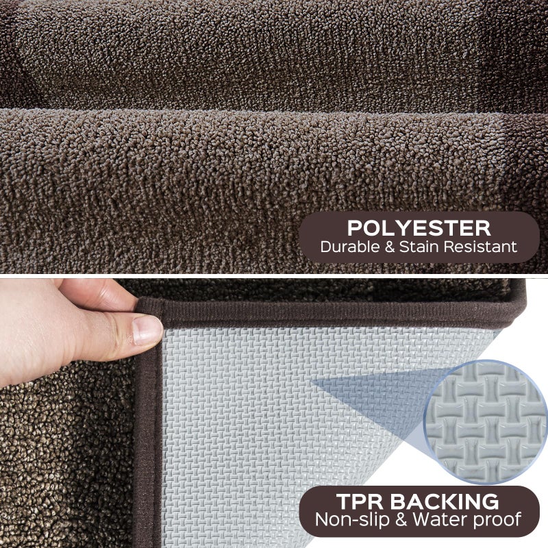 DOMUSTEX Machine Washable Kitchen Rug 24" x 36", Non Slip Kitchen Mat for Floor, Absorbent Entrance Throw Rug for Bedroom, Hallway, Bathroom, Door - Image 3