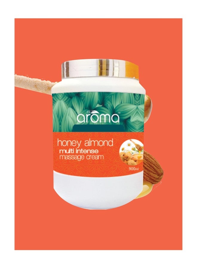 ALAROMALEAFS كريم تدليك متعدد الفوائد من أوراق ألاروما بالعسل واللوز، ترطيب عميق، مناسب لجميع أنواع البشرة، 900 مل - Image 1