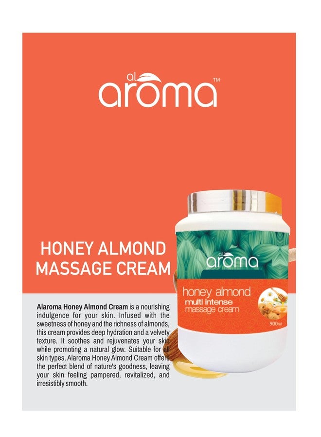ALAROMALEAFS كريم تدليك متعدد الفوائد من أوراق ألاروما بالعسل واللوز، ترطيب عميق، مناسب لجميع أنواع البشرة، 900 مل - Image 3