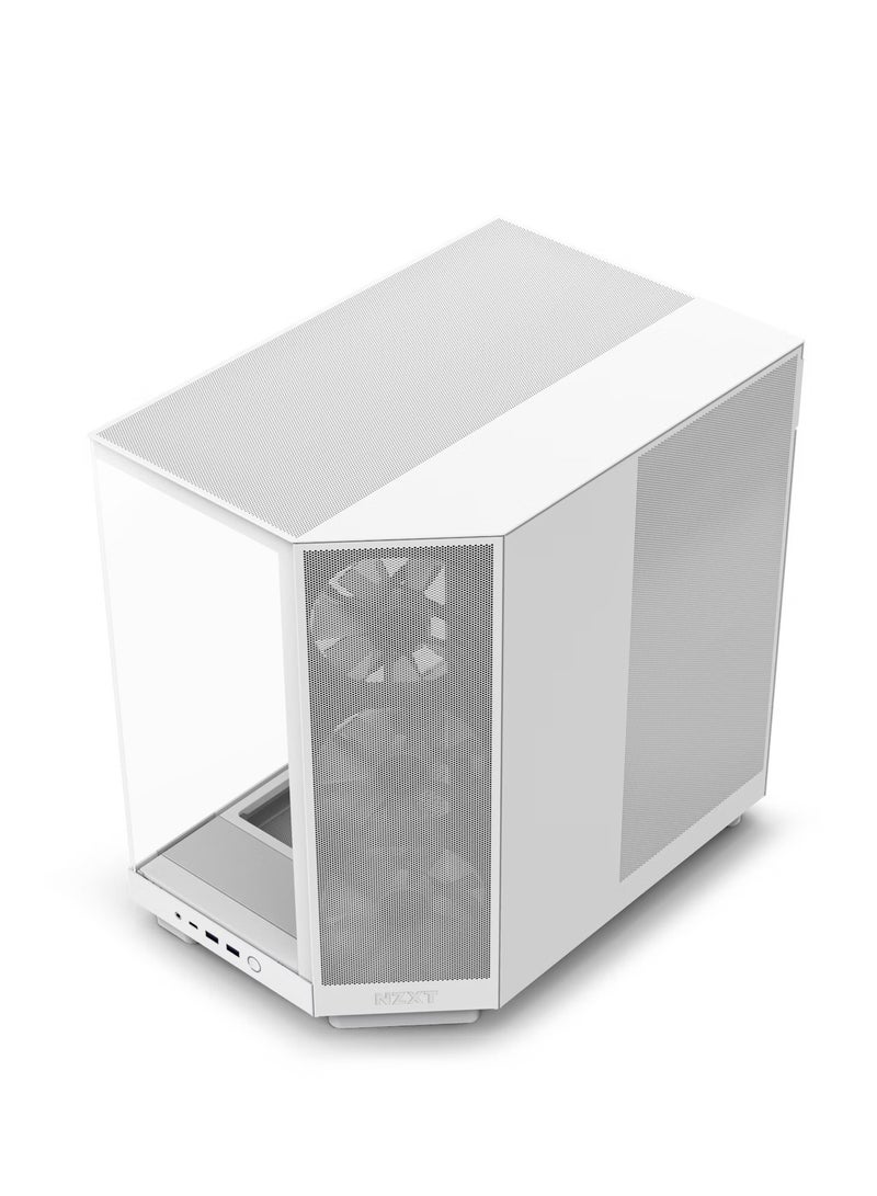 NZXT H6 Flow RGB CC-H61FW-R1 Compact Dual-Chamber Mid-Tower Airflow Case Includes 3 x 120mm RGB Fans Panoramic Glass Panels High-Performance Airflow Panels Cable Management White - Image 3