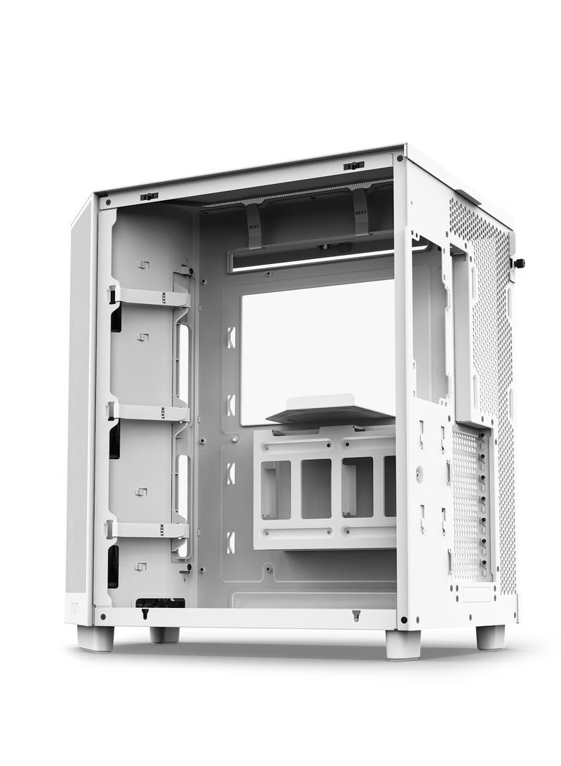 NZXT H6 Flow RGB CC-H61FW-R1 Compact Dual-Chamber Mid-Tower Airflow Case Includes 3 x 120mm RGB Fans Panoramic Glass Panels High-Performance Airflow Panels Cable Management White - Image 4