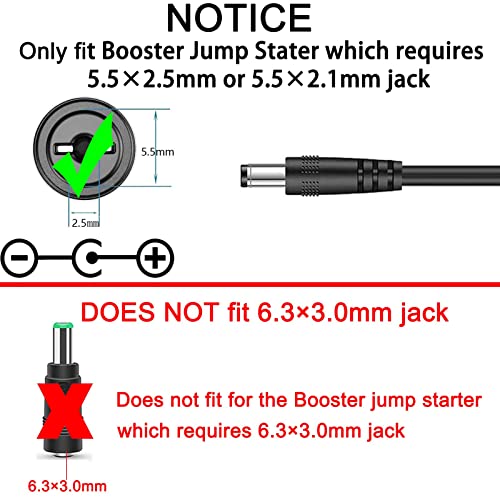 WUKUR Replacement for Booster PAC ES5000 Charger, 19V Booster Charger Cord Compatible with Booster PAC ES2500 ES5500 ES5000 ES2500C ES6000 ESA217 J900 ESA22 J900 Jump Starter Power Cord - Image 4
