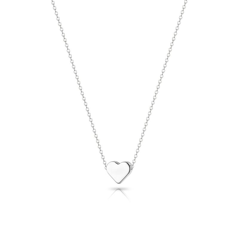 Zeffy Tiny Heart Necklace Sterling Silver Dainty Cute Heart Choker Necklaces Simple Love Heart Pendant Necklace Trendy Jewelry for Women - Image 1
